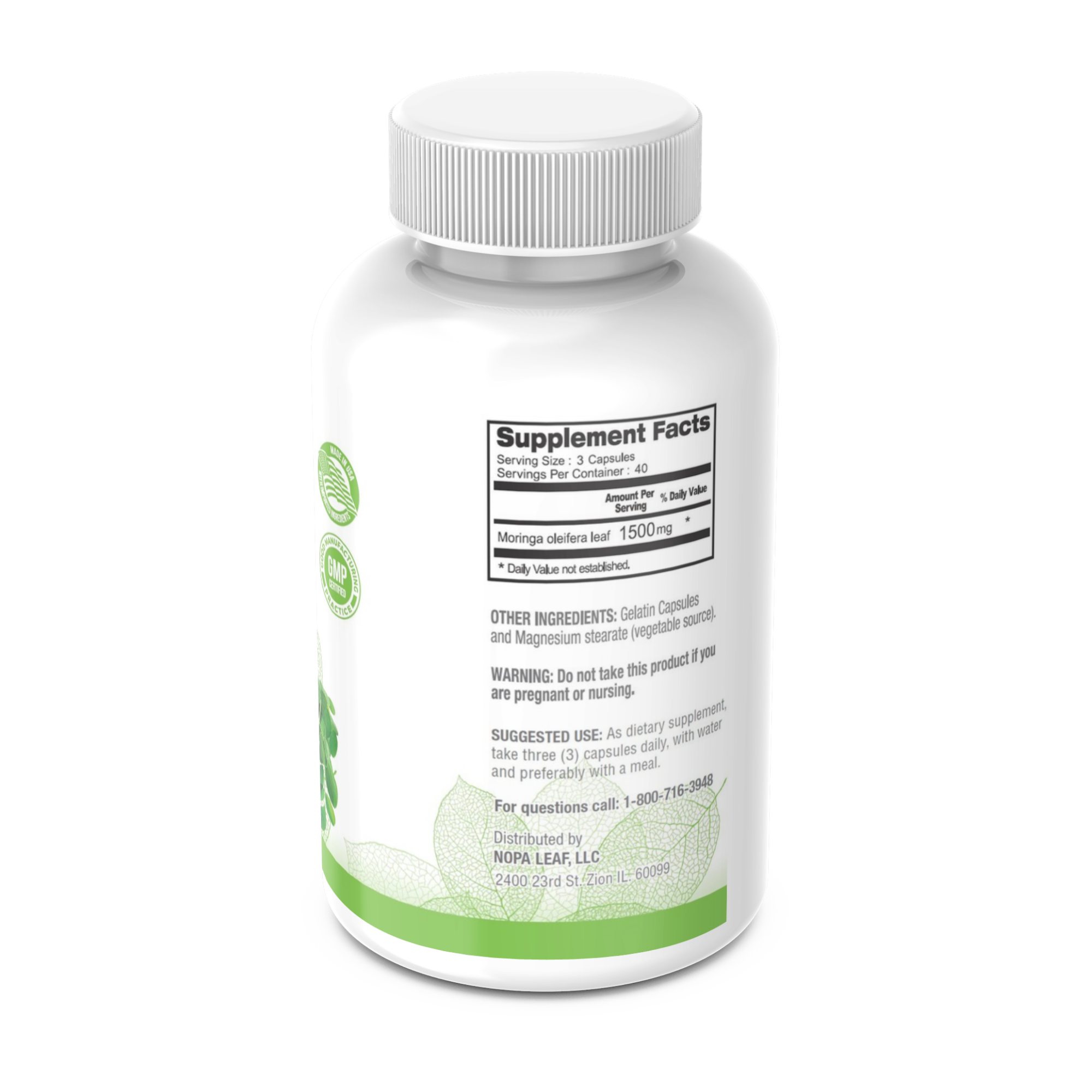 Moringa Oleifera – 1500mg Capsules x120 - Image 2