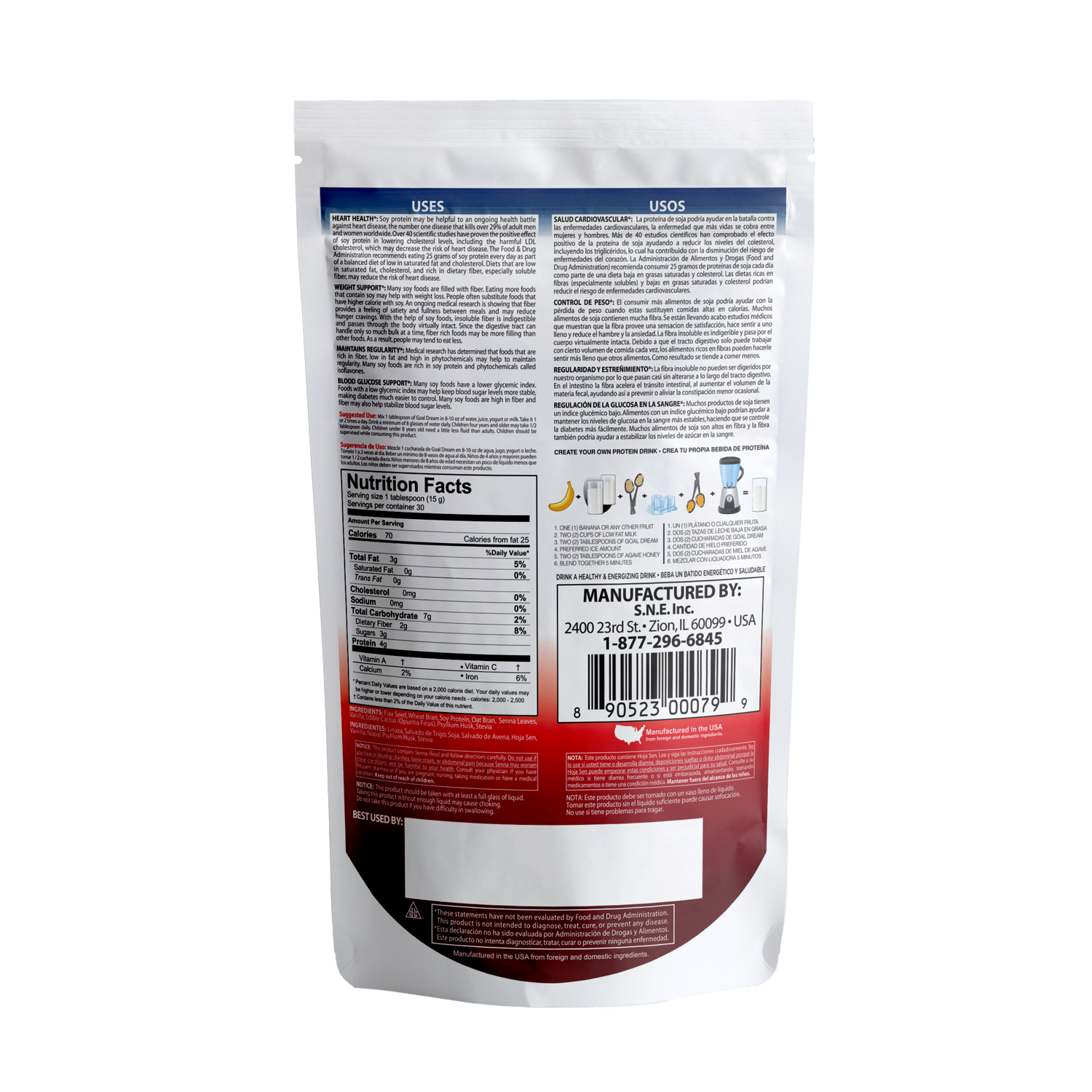 GOALDREAM – Fibra + Proteína con Linaza (Flax Seed) para Control de Peso y Digestión - Image 2